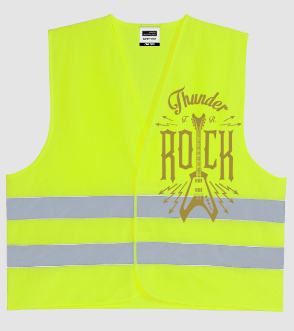 Thunder Rock model galben neon pe tricou
