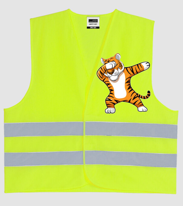Tigru DAB model galben neon pe tricou