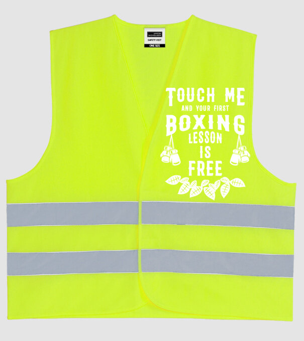 Touch me if you want a free lesson model galben neon pe tricou