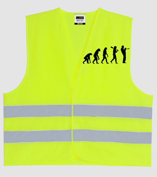 Trombitás evolúció model galben neon pe tricou