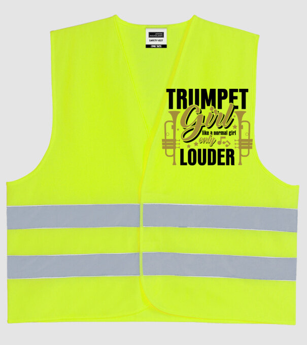 Trumpet girl model galben neon pe tricou