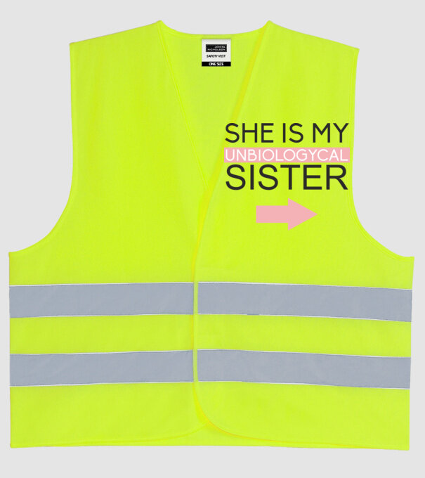 Unbiologycal Sister 01 model galben neon pe tricou
