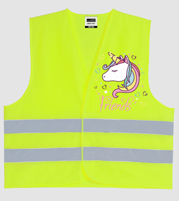 Unicorn Friend model galben neon pe tricou