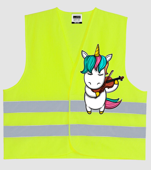 Unicorn Violin model galben neon pe tricou