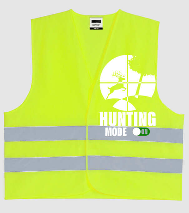Mod Vânător = ON model galben neon pe tricou