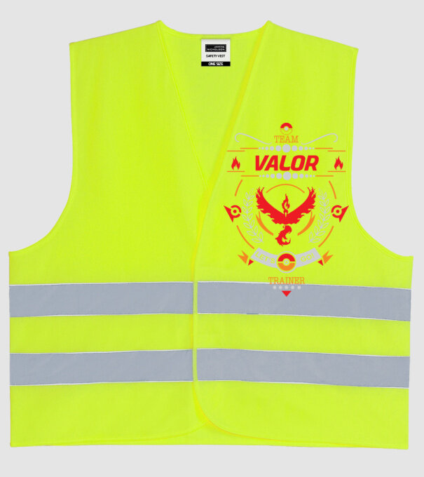 Valor team model galben neon pe tricou