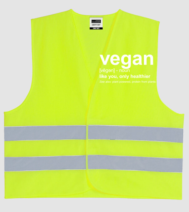 Vegan definition model galben neon pe tricou