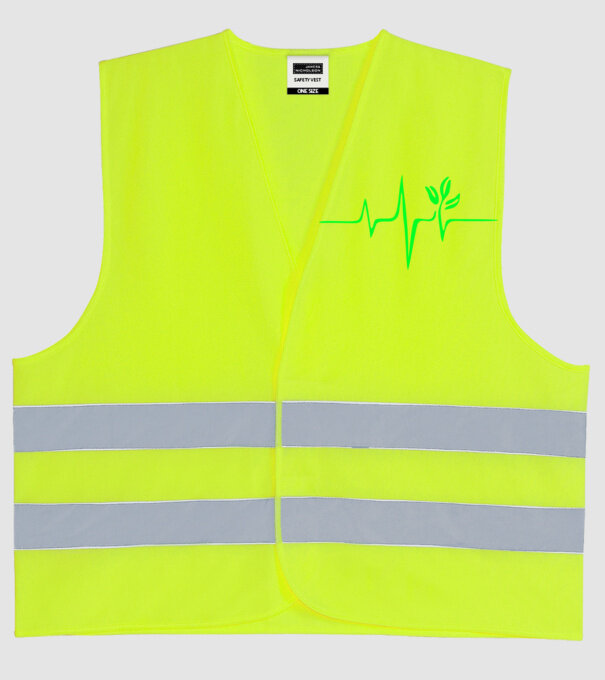 vegan heartbeat model galben neon pe tricou