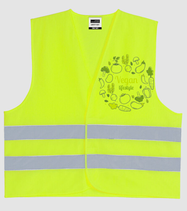 vegan lifestyle model galben neon pe tricou