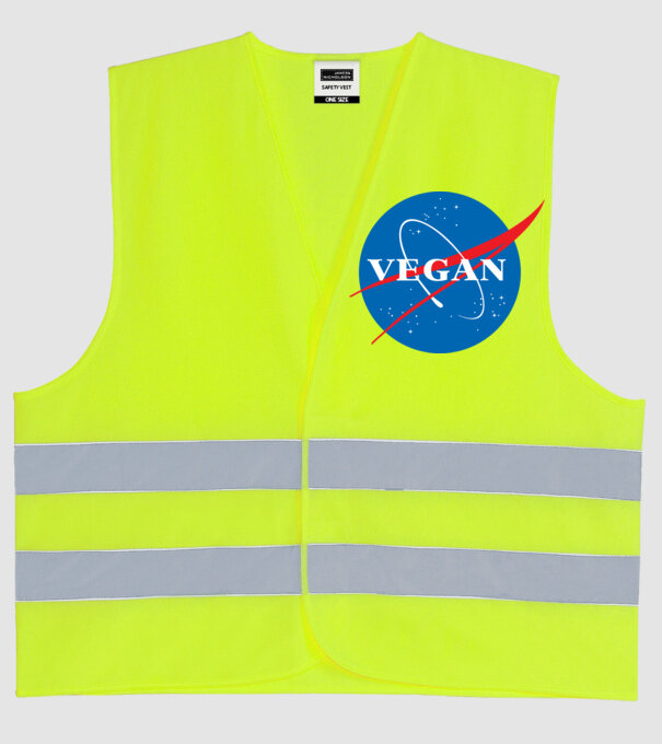 vegan nasa model galben neon pe tricou