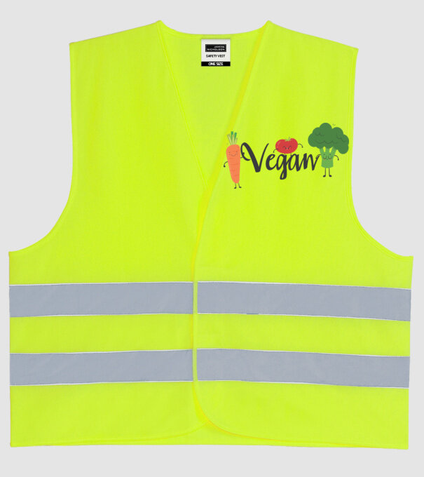 Vegan veggies model galben neon pe tricou