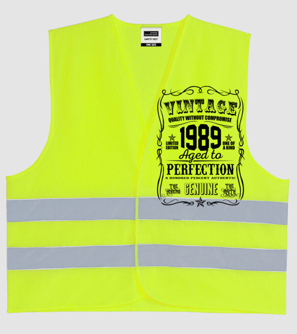 Vintage perfection 1989 model galben neon pe tricou