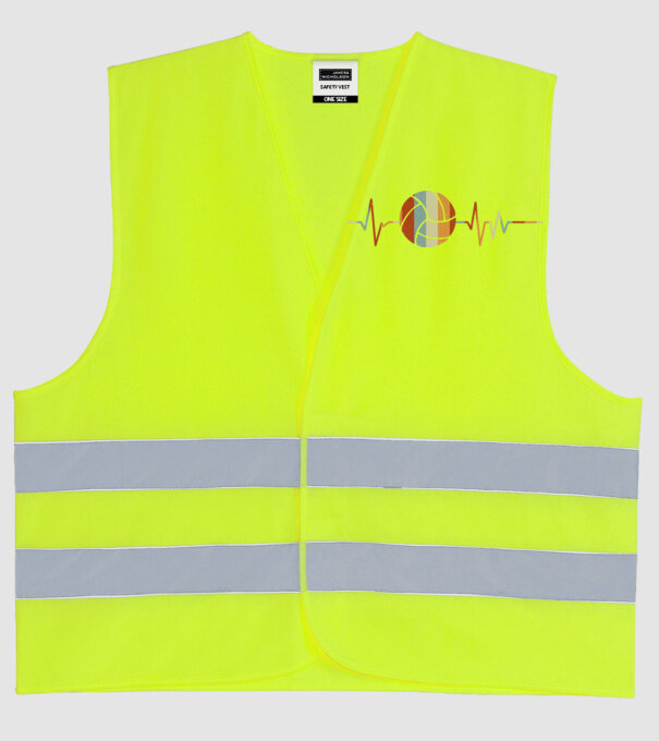 Volleyball heartbeat model galben neon pe tricou