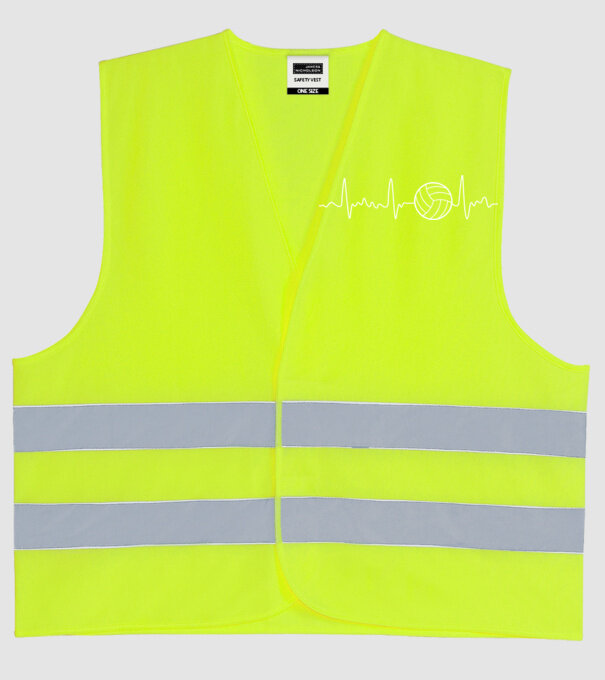 Volleyball heartbeat model galben neon pe tricou