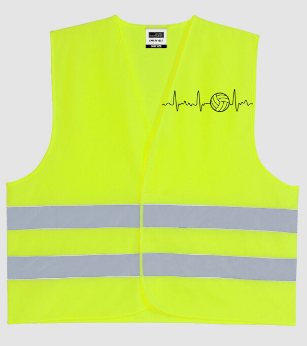 Volleyball heartbeat model galben neon pe tricou