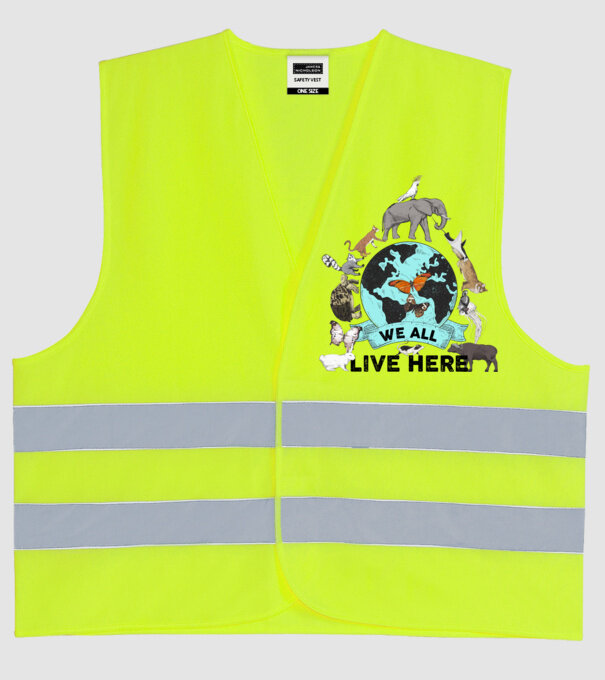 We all live here model galben neon pe tricou