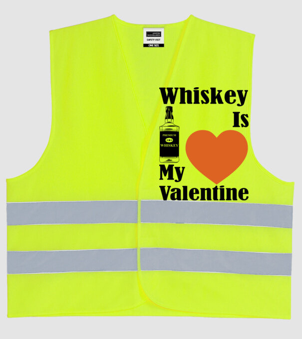 Whiskey Valentine model galben neon pe tricou