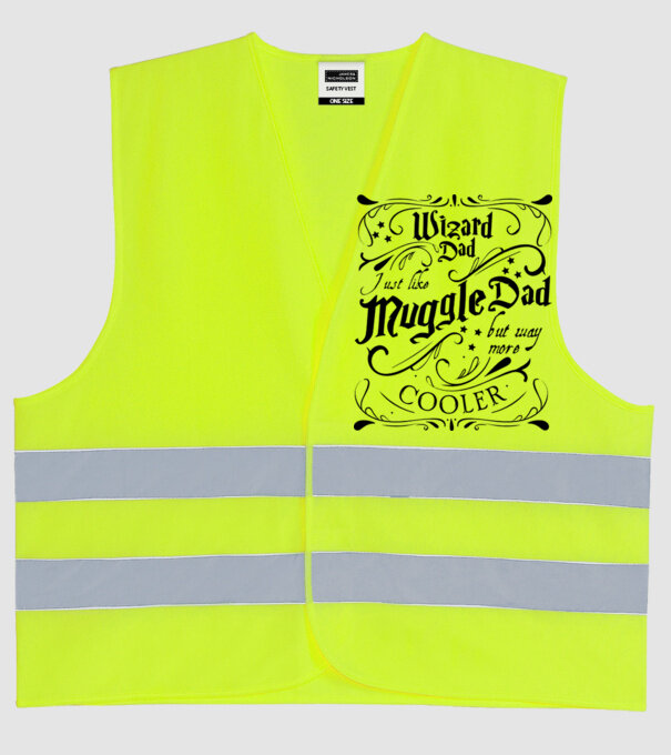 Wizard dad model galben neon pe tricou