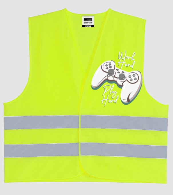 Work hard play hard model galben neon pe tricou