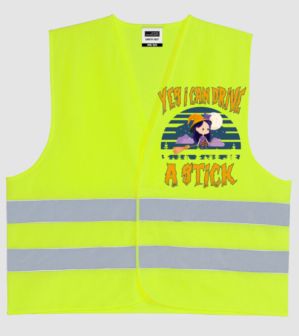 Yes, i can drive a stick model galben neon pe tricou