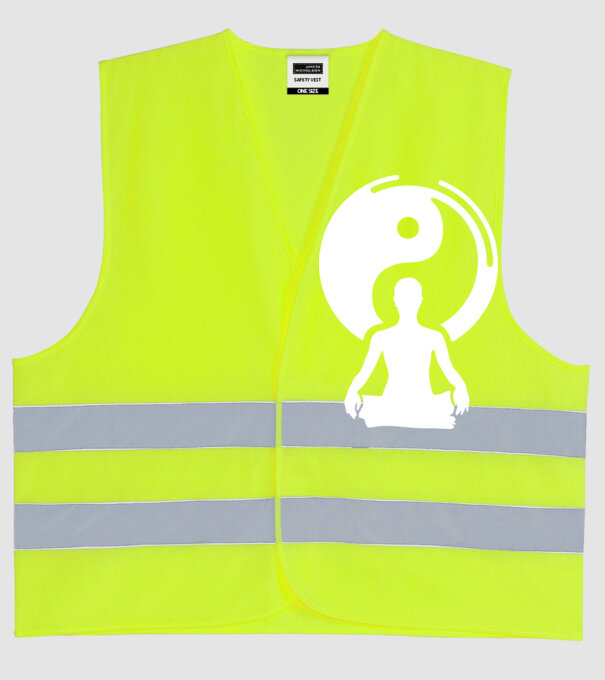 Meditație Yin yang model galben neon pe tricou