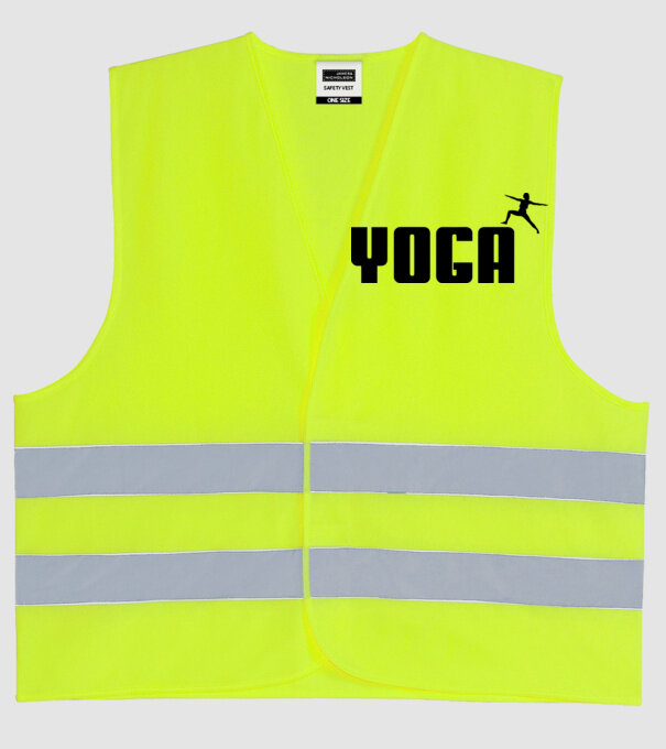 yoga model galben neon pe tricou