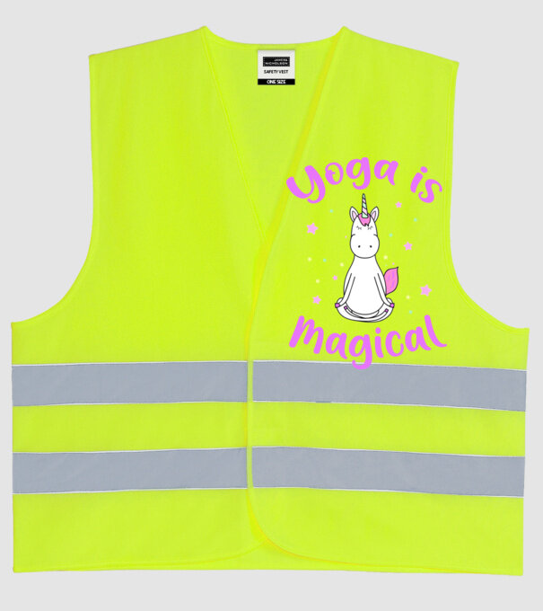 yoga is magical model galben neon pe tricou