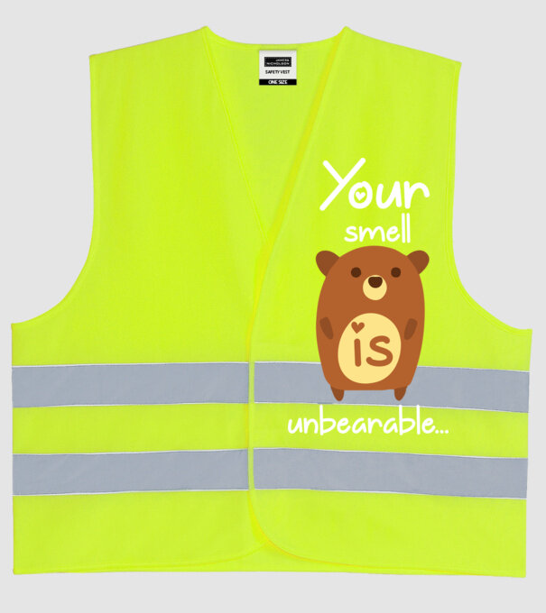 Your smell is un-bear-able.. model galben neon pe tricou