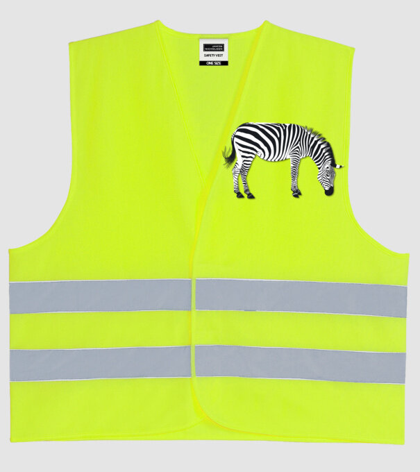 Zebră model galben neon pe tricou