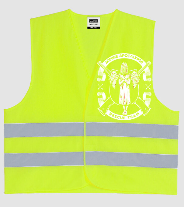 Zombie apocalypse rescue team angel model galben neon pe tricou