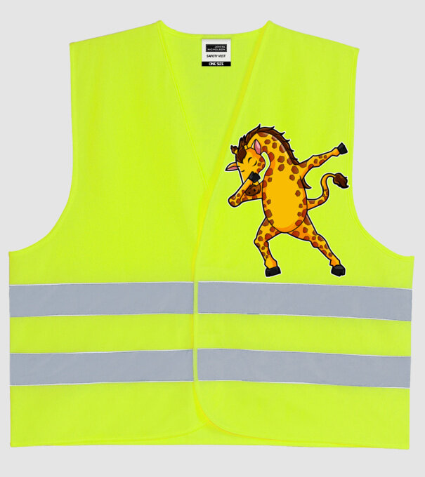 Girafă DAB model galben neon pe tricou