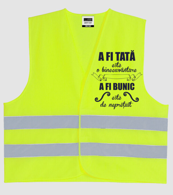 a fi tată este o binecuvântare, a fi bunic este de neprețuit model galben neon pe tricou
