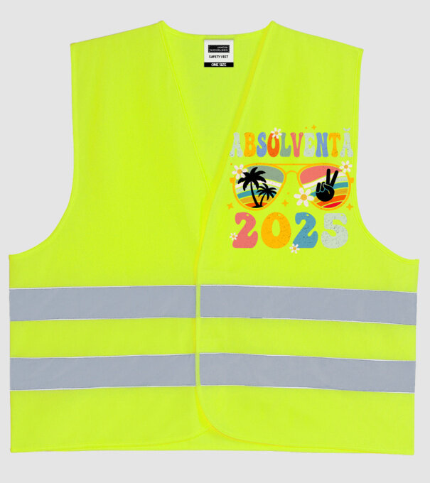 Absolventă 2025 model galben neon pe tricou