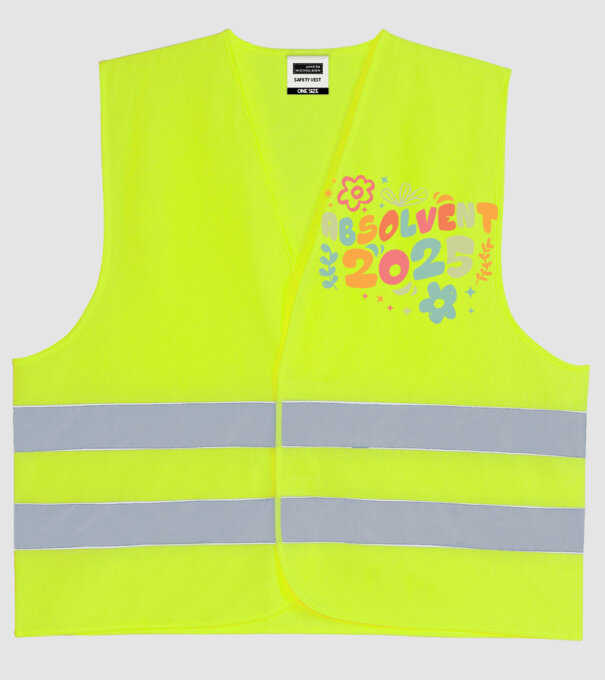 Absolventa 2025 model galben neon pe tricou