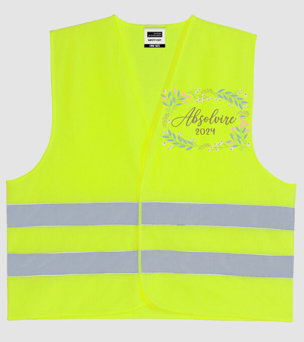 Absolvire 2024 model galben neon pe tricou