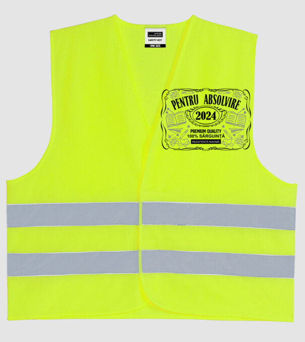 Absolvire PREMIUM model galben neon pe tricou