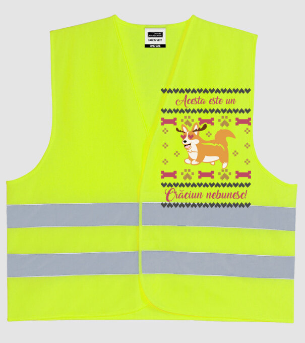 acesta este un Crăciun nebunesc model galben neon pe tricou