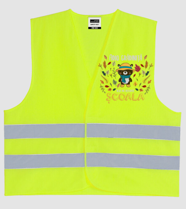 Adio grădiniță, acum sunt deja școlar model galben neon pe tricou