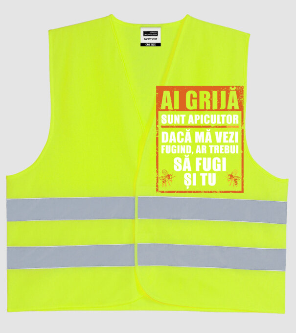 ai grijă, sunt apicultor, dacă mă vezi fugind, ar trebui să fugi și tu model galben neon pe tricou