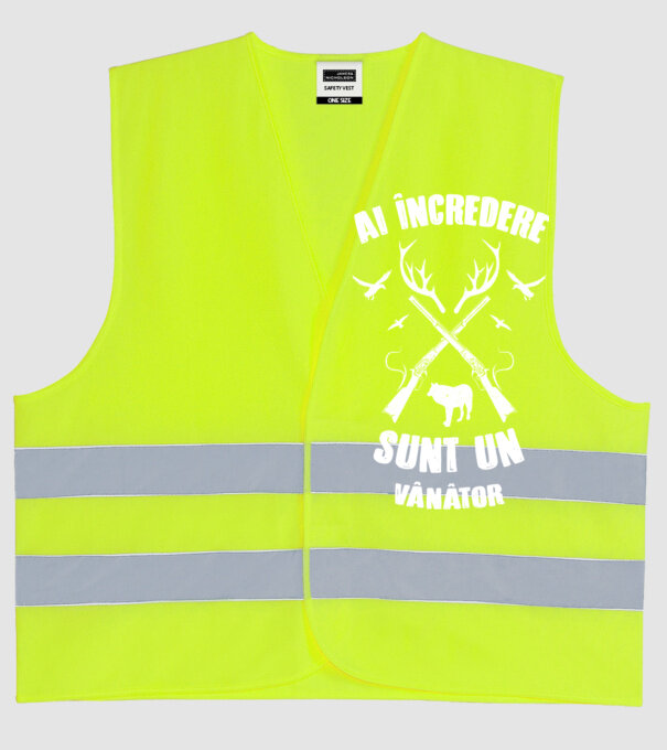 Ai încredere, sunt un vânător model galben neon pe tricou