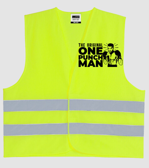 Ali the original one punch man model galben neon pe tricou