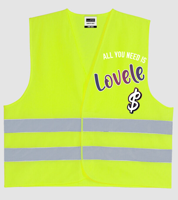 All you need is lovele model galben neon pe tricou
