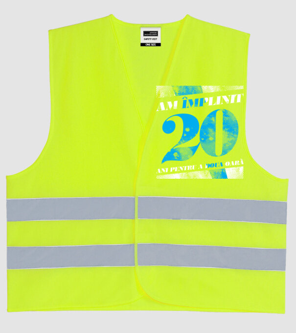 Am împlinit 20 ani pentru a doua oară model galben neon pe tricou