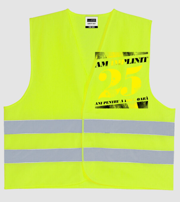 Am împlinit 25 ani pentru a doua oară model galben neon pe tricou
