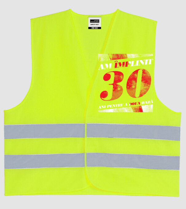 Am împlinit 30 ani pentru a doua oară model galben neon pe tricou