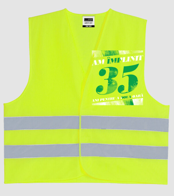 Am împlinit 35 ani pentru a doua oară model galben neon pe tricou