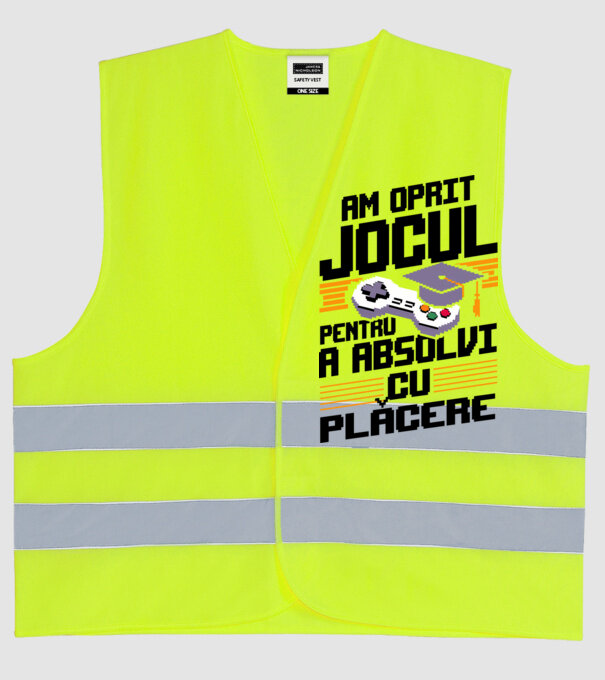 Am oprit jocul absolvent alb model galben neon pe tricou