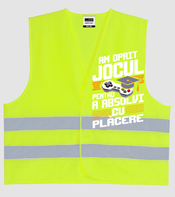 Am oprit jocul absolvent negru model galben neon pe tricou