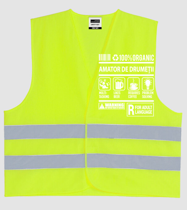 amator de drumeții model galben neon pe tricou
