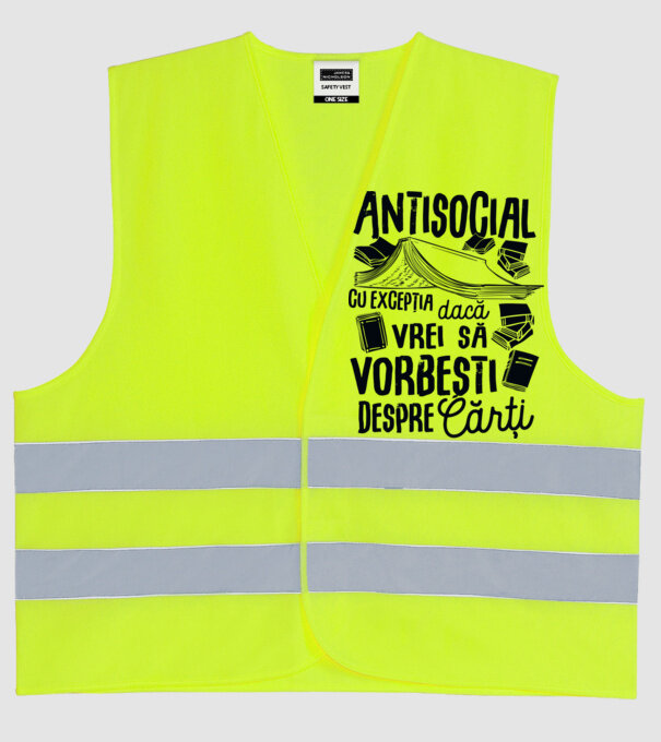 Antisocial, cu excepția dacă vrei să vorbești despre cărți-01 model galben neon pe tricou